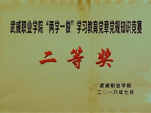 兩學一做學習教育黨章黨規知識競賽二等獎
